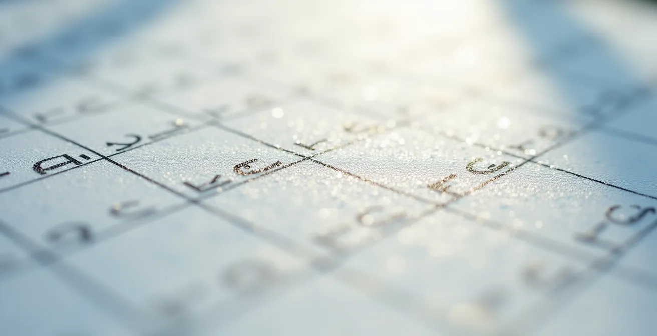 Vue d'un calendrier de planification avec éléments visuels de météo hivernale québécoise