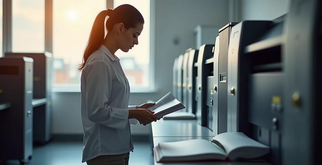 Espace d'impression à la demande moderne avec système de production automatisé