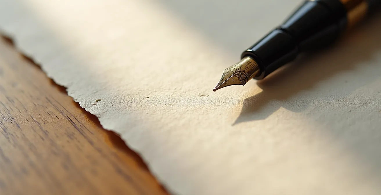 Gros plan macro sur la texture d'un papier lin utilisé pour des documents juridiques professionnels à Montréal