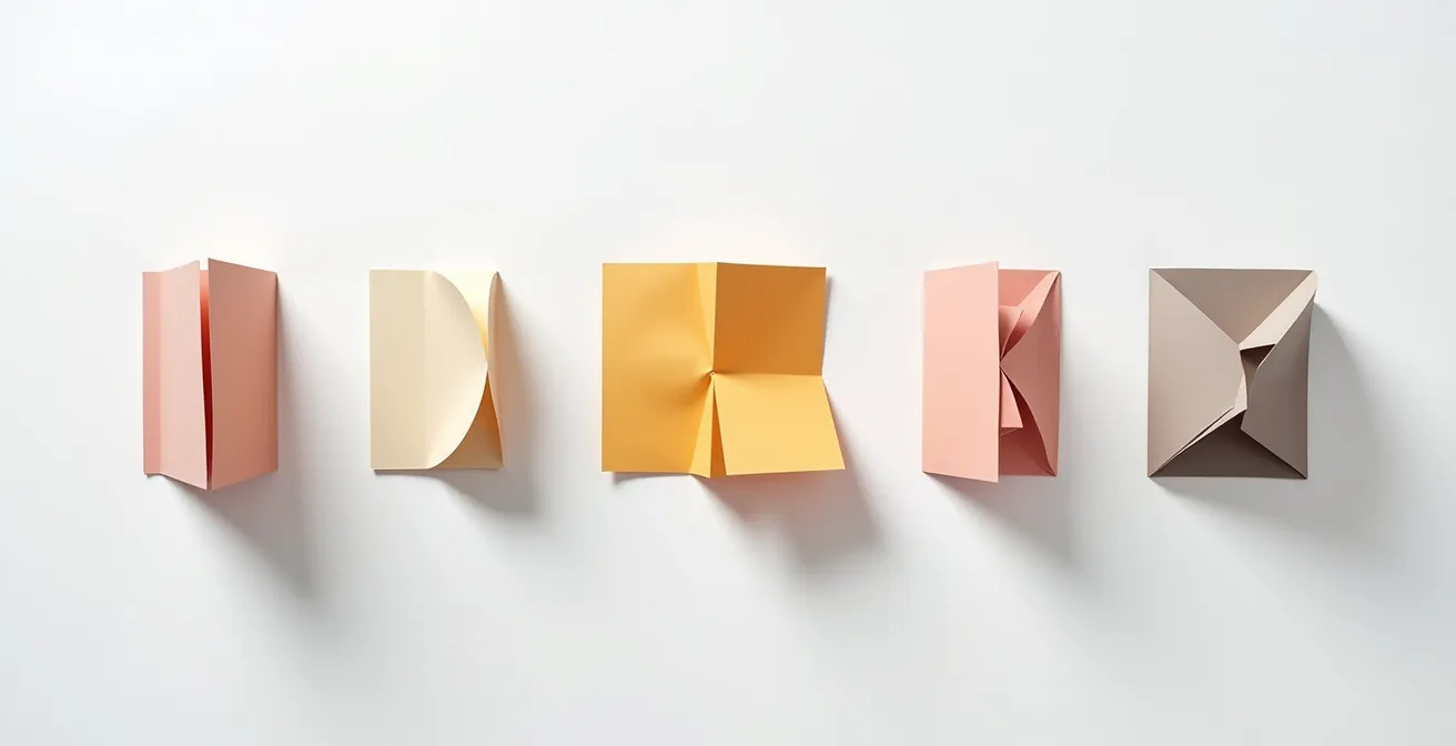 Vue comparative d'un dépliant montrant le format ouvert et fermé